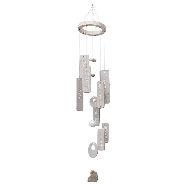 Ceramic Wind Chime Mobile, Inspirational Words