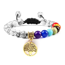Chakra balance natural stone Life Tree bracelet for restoring inner harmony, Reiki use, and daily spiritual wear.