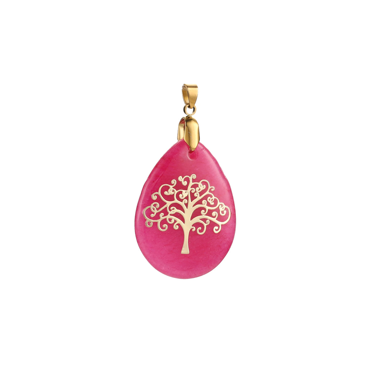 Chakra healing Tree of Life teardrop charm pendant for mindfulness, reiki practice, and energy-focused accessorizing.