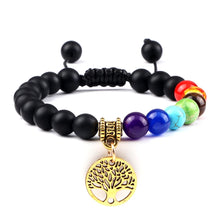 Chakra Life Tree natural gemstone stretch bracelet for Reiki healing, chakra balancing, and daily spiritual wear.