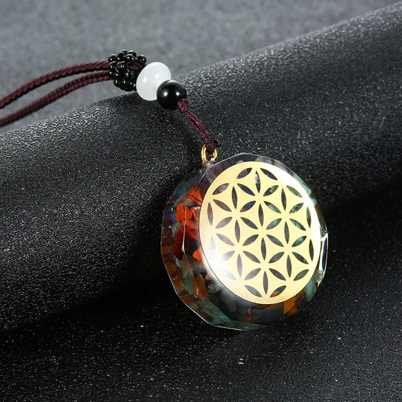 Chakra Orgone Energy Healing Pendant for meditation, gifting, and crystal jewelry.