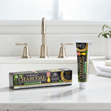 Charcoal Essential Toothpaste tube for daily brushing, oral hygiene, and fresh breath care.