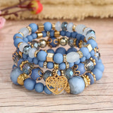 4Pcs Tree of Life Heart Bracelet Set with charm and bead bracelets for everyday styling, layering, and gift presentation.