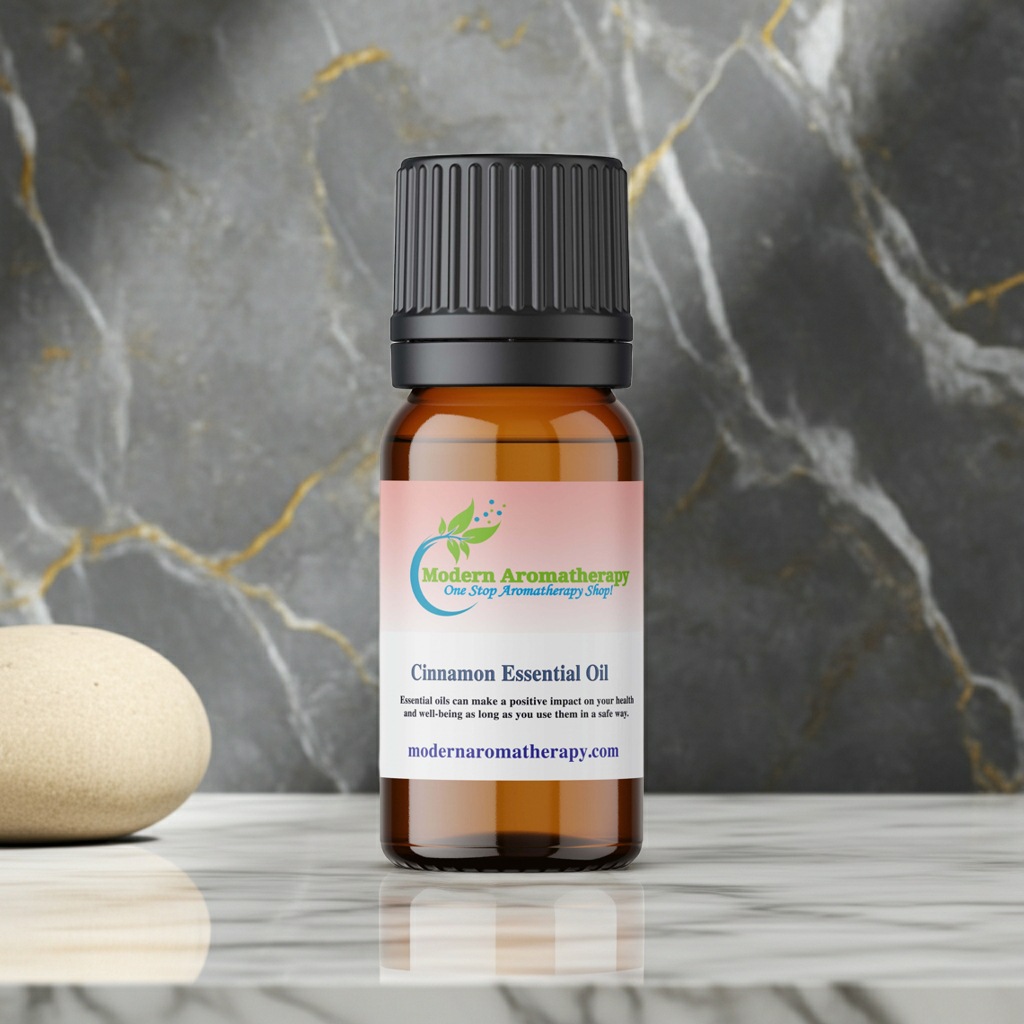 Cinnamon Essential Oil bottle for natural aroma blends, relaxation, and daily diffuser use.