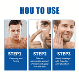 CLAFACES Smooth Wrinkle Cream for Men step-by-step how-to-use guide for daily face and neck application.