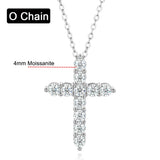 Classic 925 silver moissanite cross necklace for timeless religious wear, everyday outfits, and memorable gift giving.