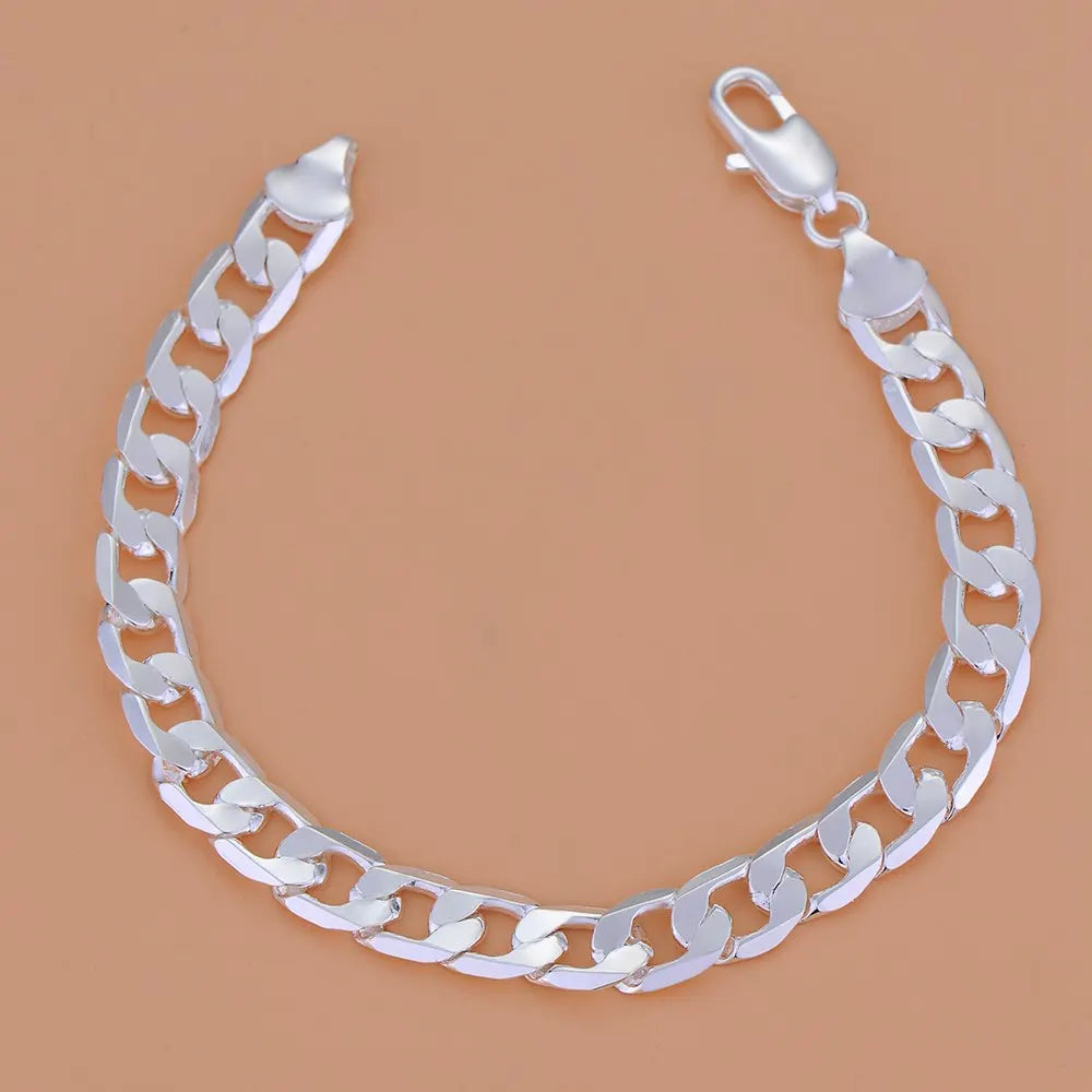 Classic 925 Sterling Silver Heart Chain Bracelet jewelry bracelet for timeless fashion, gift giving, and daily wear.