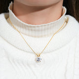 Classic moissanite solitaire pendant in 925 sterling silver for minimal jewelry styling, gift giving, and everyday elegance.