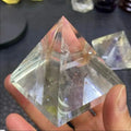 Clear Quartz Crystal Pyramid for meditation, energy healing, and home décor.