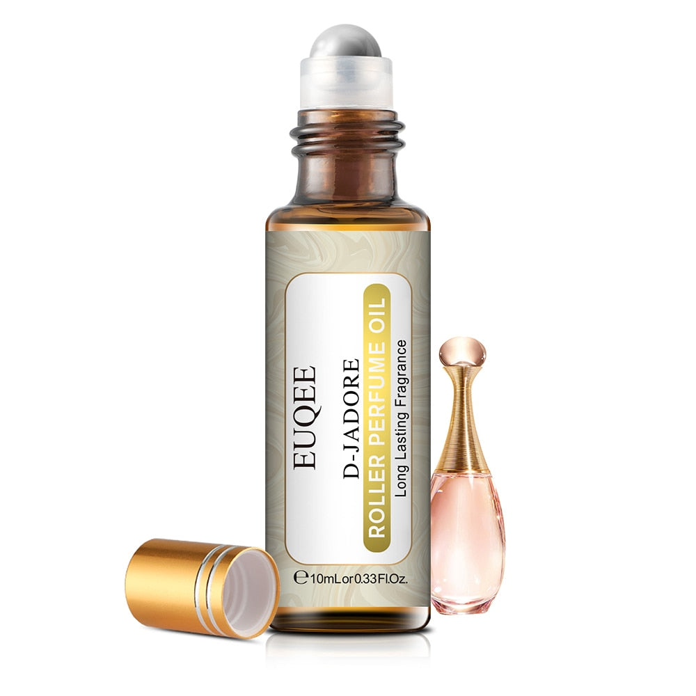 EUQEE Coconut Vanilla Angel perfume roller bottle for convenient perfume use, layering, and quick reapplication.
