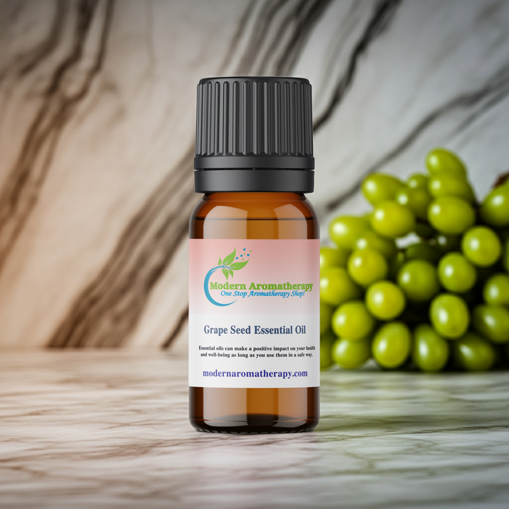 Cold pressed Grape Seed Oil bottle for facial moisturizing, body oil blending, and smooth skin hydration.