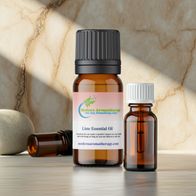 Cold pressed lime essential oil bottle for natural home fragrance, morning diffuser recipes, and daily citrus aromatherapy.