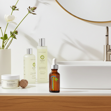 Cold pressed Pomegranate Seed Carrier Oil bottle for nourishing dry skin, beauty routines, and carrier oil applications.