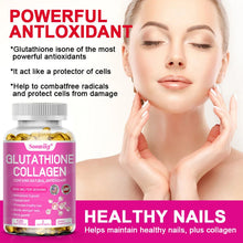 Collagen + Glutathione Hydrolyzed Capsules 120 count supplement bottle for skin support, beauty wellness, and daily antioxidant supplementation.