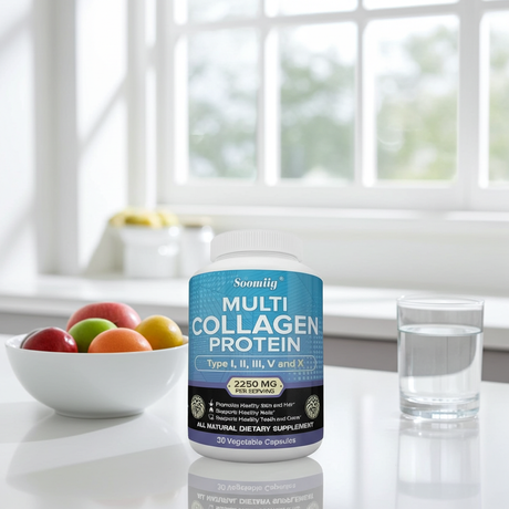 Collagen Peptides Capsules bottle for beauty care, joint support, and connective tissue wellness.