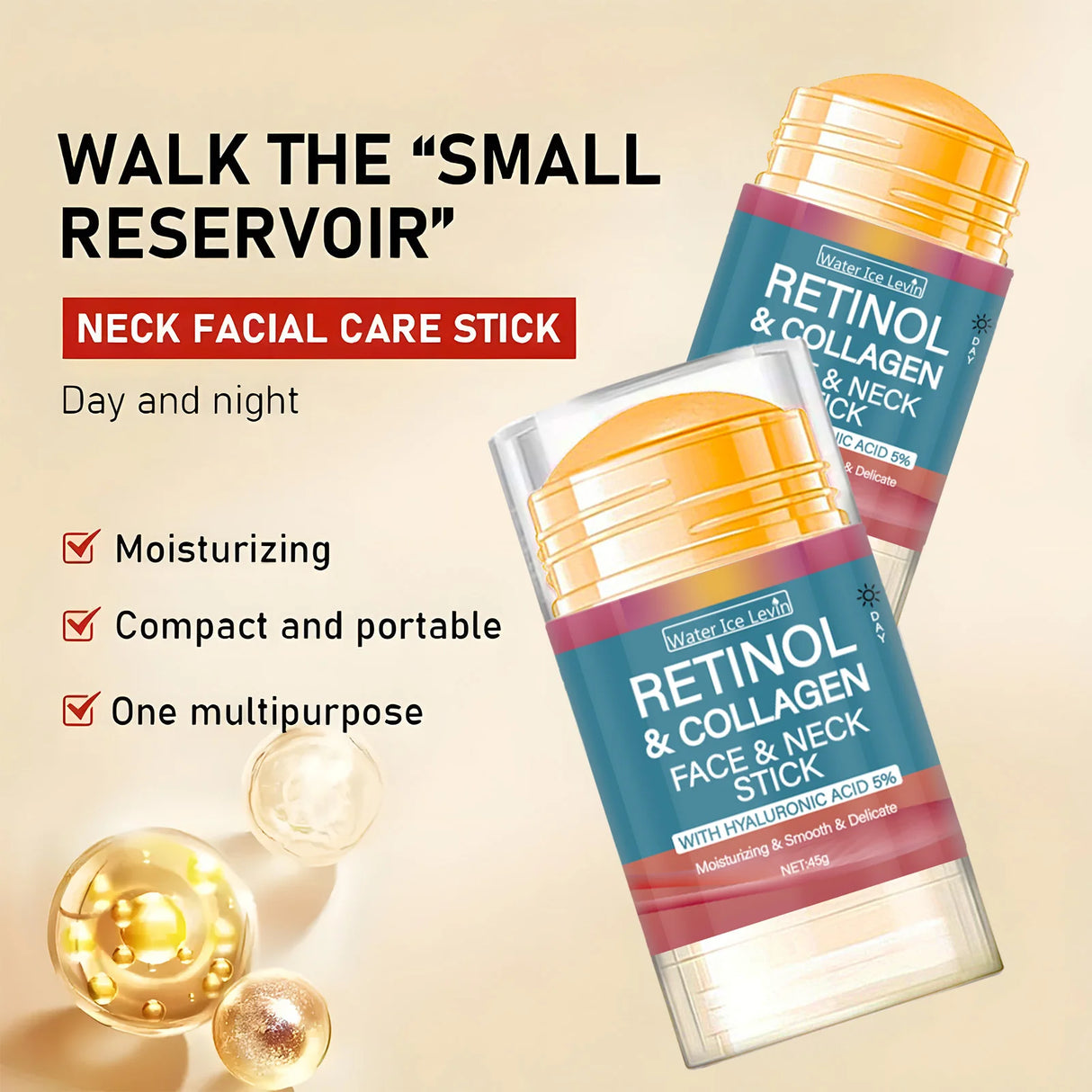 Collagen Retinol face cream stick moisturizer for softening dry skin, improving skin smoothness, and everyday face care.