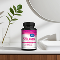 Collagen + Vitamin C & Biotin Beauty Support supplement bottle for skin, hair, and nail wellness support.