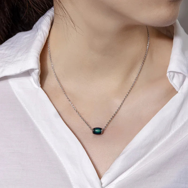 Mood Color-Changing Water Drop Necklace pendant for changing-color fashion, personal expression, and casual accessory use.