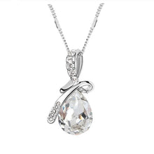 Colorful gem-look teardrop necklace with cubic zirconia pendant for bright fashion styling, event wear, and jewelry gifting.