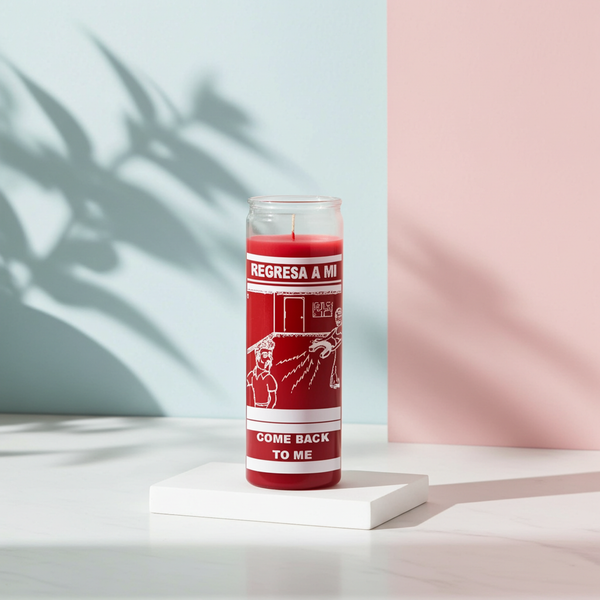 Come Back to Me red 7 day candle jar for reconciliation, return love work, and spiritual candle burning.