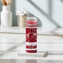 Come Back to Me red glass jar candle for relationship healing, love attraction, and devotional ritual use.