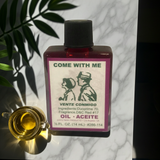 Come With Me Wish Oil glass bottle of manifestation oil for focused intention, spiritual rituals, and personal desire work.