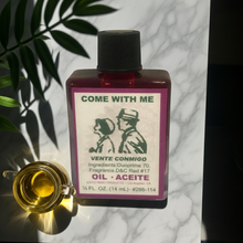 Come With Me Wish Oil glass bottle of manifestation oil for focused intention, spiritual rituals, and personal desire work.