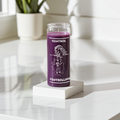 Controlling purple 1 color 7 day candle glass prayer candle for spiritual control work, intention setting, and ritual use.