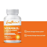 Coolkin D3 50,000 IU dietary supplement capsules bottle for vitamin D supplementation and daily nutrition use.