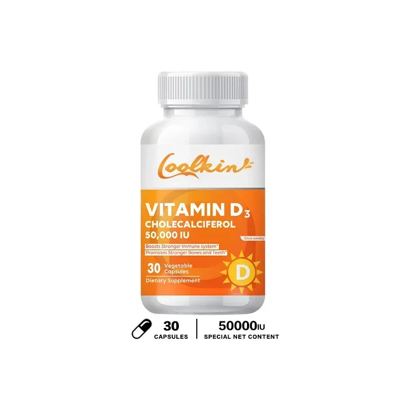 Coolkin Vitamin D3 high potency capsule supplement bottle for routine dietary support and supplement use.