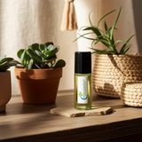 Copal body oil bottle for skin moisturizing, softening dry areas, and everyday body care.