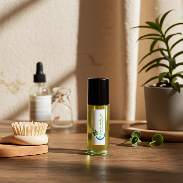 Copal Body Oil bottle for grounding skincare, meditation ritual moisturizing, and daily aromatherapy wear.