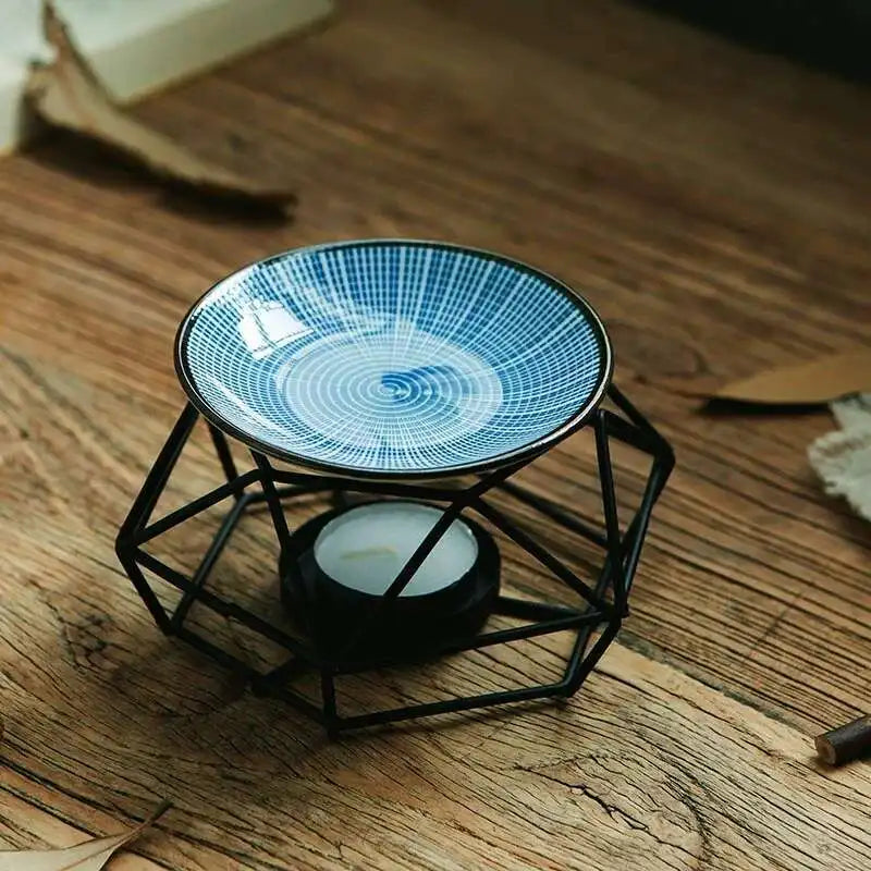 Copper fragrance burner home decor piece for tealight candle use, scented oil warming, and ambient room fragrance.