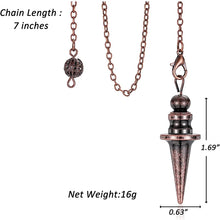 Copper Metal Pendulum for dowsing, divination, and energy work.
