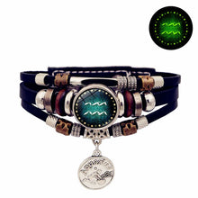 Starry Sky Zodiac Leather Bracelet wrist accessory for celestial fashion, unisex everyday wear, and astrology-themed gifting.