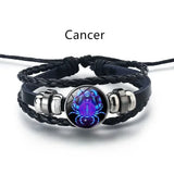 Cream zodiac sign luminous PU leather bracelet for horoscope-inspired accessorizing, daily outfit styling, and gift use.
