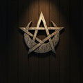 Crescent moon and pentacle wall plaque