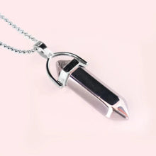 Crystal bullet necklace pendant in hexagonal style for spiritual accessorizing, daily fashion, and crystal use.