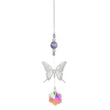 Crystal Butterfly ornament wind chime sun catcher for home decor, window hanging, and sparkling light effects.