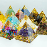 Crystal Chakra Pyramid – Quartz & Amethyst for meditation, energy healing, and home décor.