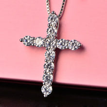 Silver Box Chain with Crystal Cross Pendant necklace for devotional wear, special occasions, and layered jewelry styling.