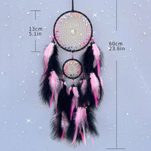 Crystal dream catcher feather wall decor for nursery decoration, calming ambiance, and whimsical home styling.