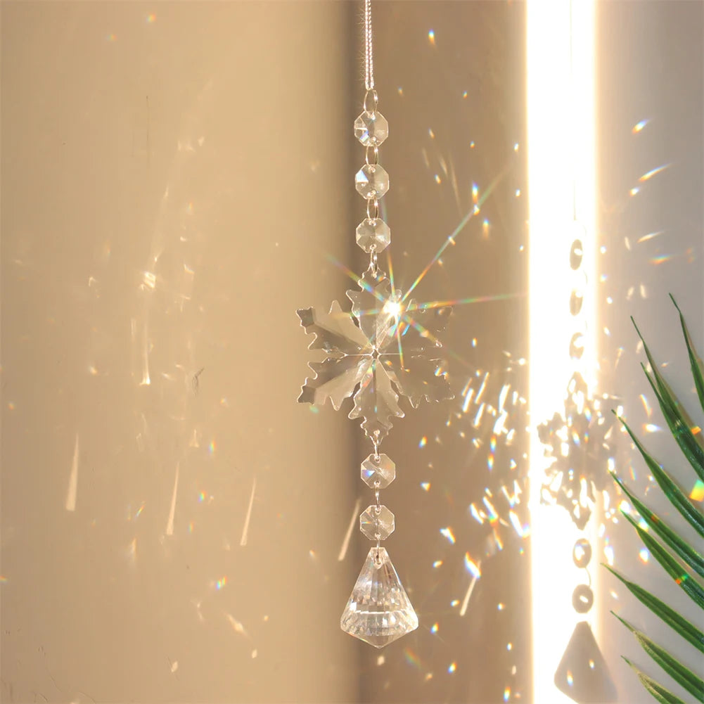 Crystal dream catcher window prism sun catcher hanging piece for catching natural light, adding sparkle, and decorating living spaces.