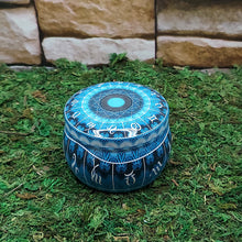 Crystal embedded ritual tin candle for manifestation rituals, spiritual focus, and altar use.