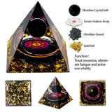 Crystal Energy Pyramid – Peridot & Amethyst for meditation, energy healing, and home décor.
