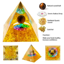 Crystal Energy Pyramid – Peridot & Amethyst for meditation, energy healing, and home décor.