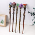 Crystal Fairy Wand handmade magic stick for fantasy costume styling, pretend play, and magical decor.