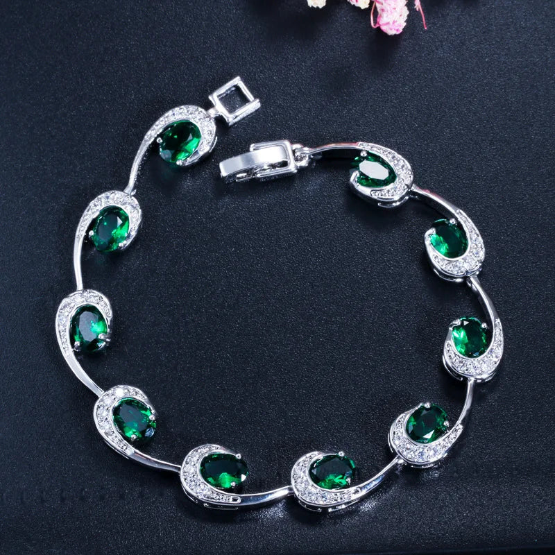 Elegant Crystal Gemstone Charm Bracelet fashion bracelet for elegant outfit styling, casual wear, and special occasion accessorizing.