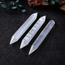 Energy Wand Selenite Crystal Healing Stick natural gypsum crystal wand for aura work and spiritual practice.