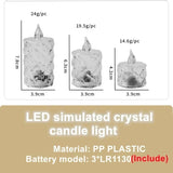 Crystal LED tealight candle lamps for festive decoration, tabletop display, and soft decorative lighting.